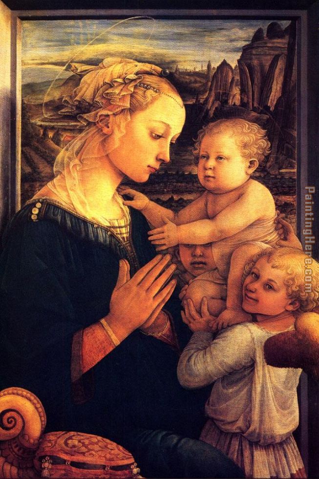 Virgin with Chilrden painting - Filippino Lippi Virgin with Chilrden art painting